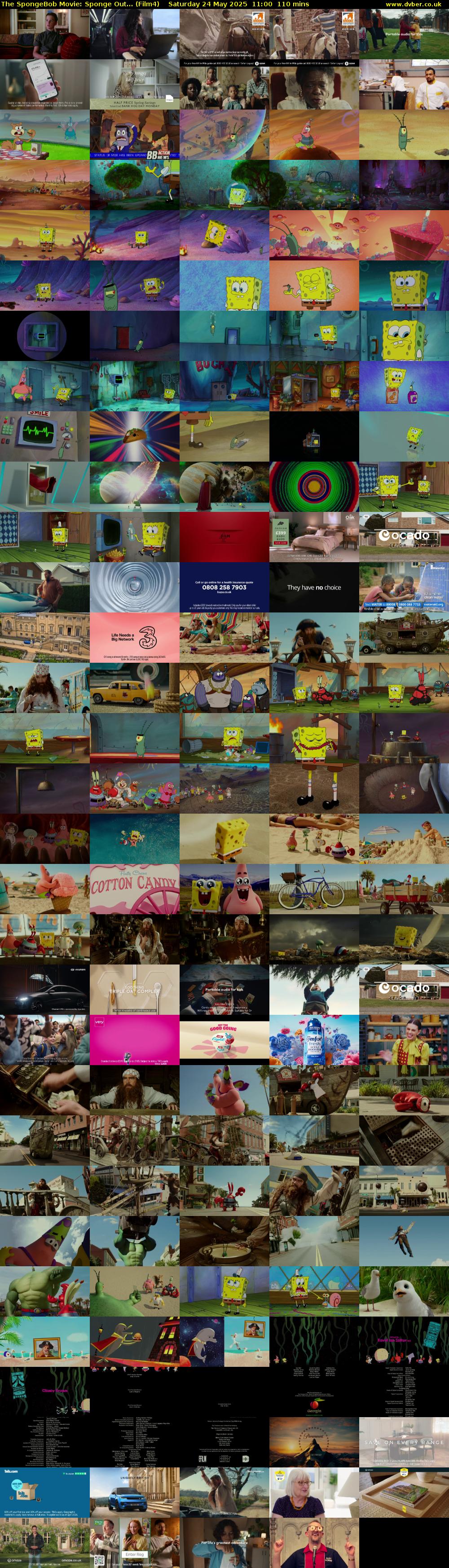 The SpongeBob Movie: Sponge Out... (Film4) Saturday 24 May 2025 11:00 - 12:50