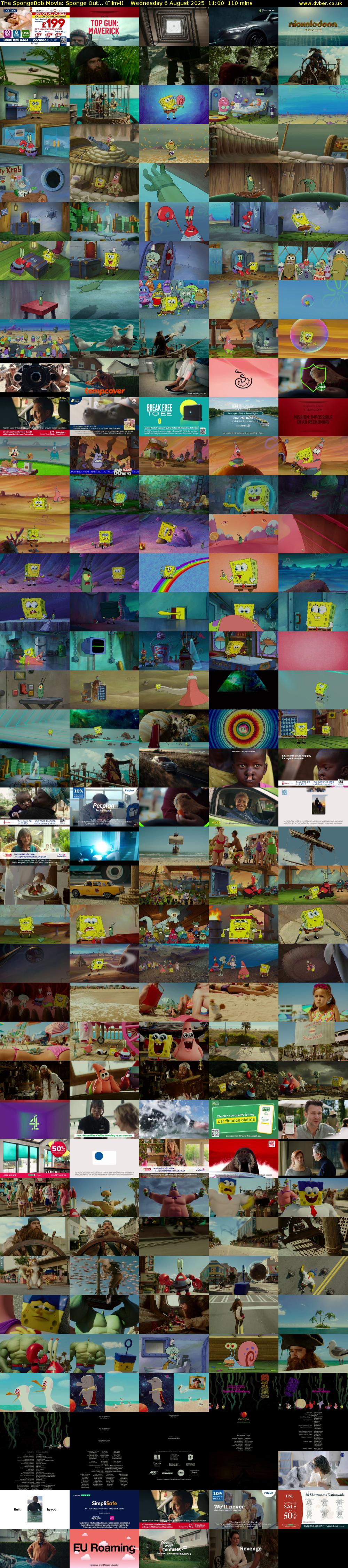 The SpongeBob Movie: Sponge Out... (Film4) Wednesday 6 August 2025 11:00 - 12:50