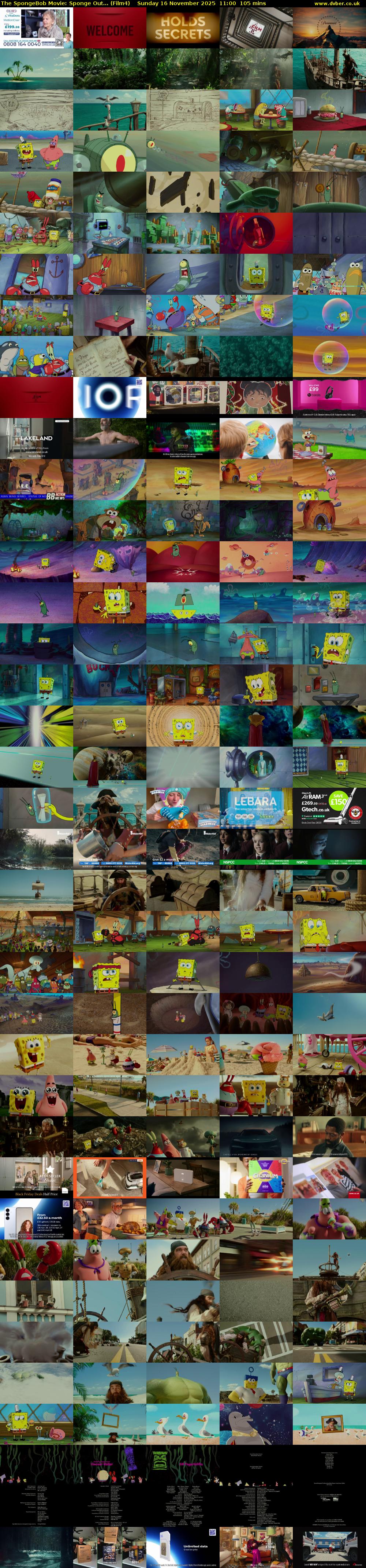 The SpongeBob Movie: Sponge Out... (Film4) Sunday 16 November 2025 11:00 - 12:45