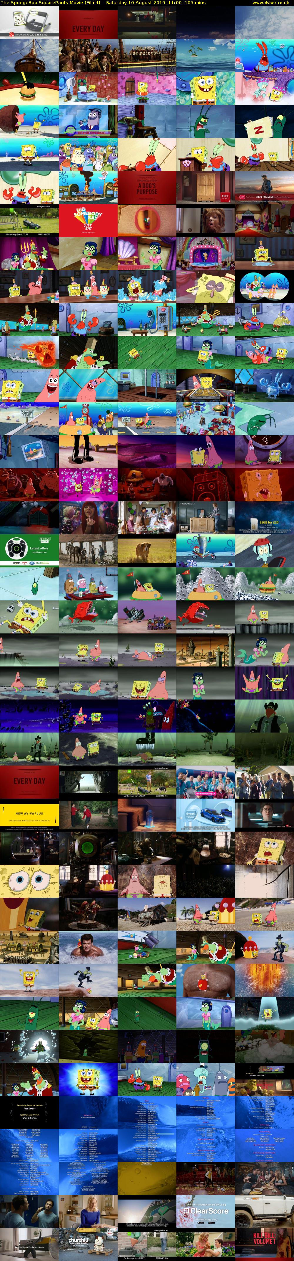 The SpongeBob SquarePants Movie (Film4) Saturday 10 August 2019 11:00 - 12:45
