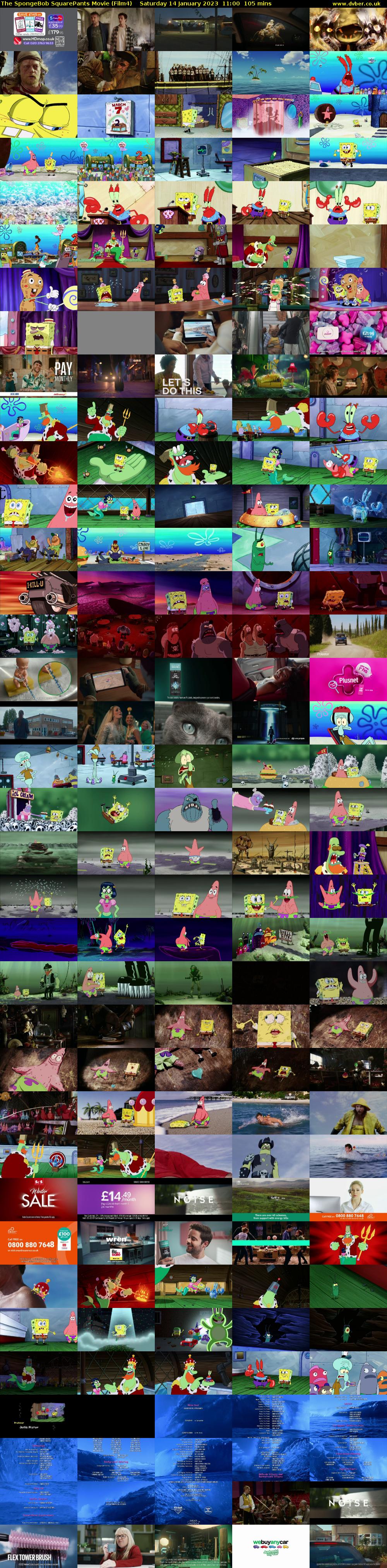 The SpongeBob SquarePants Movie (Film4) Saturday 14 January 2023 11:00 - 12:45