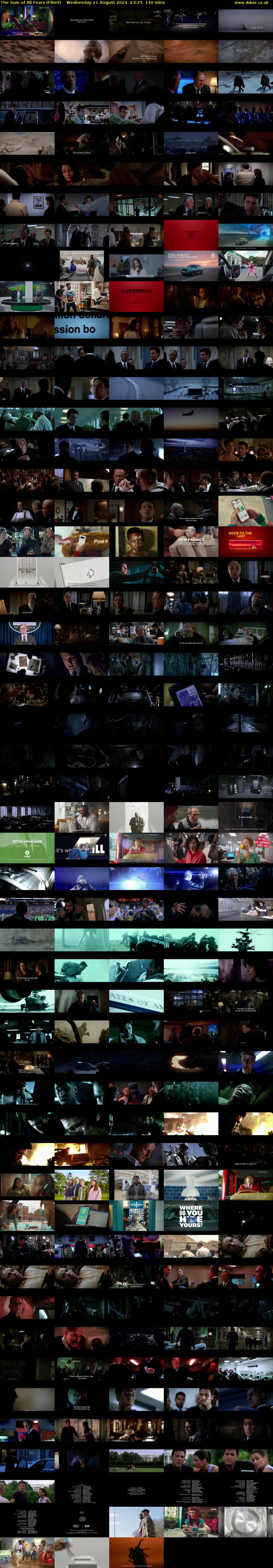 The Sum of All Fears (Film4) Wednesday 21 August 2024 23:25 - 01:45