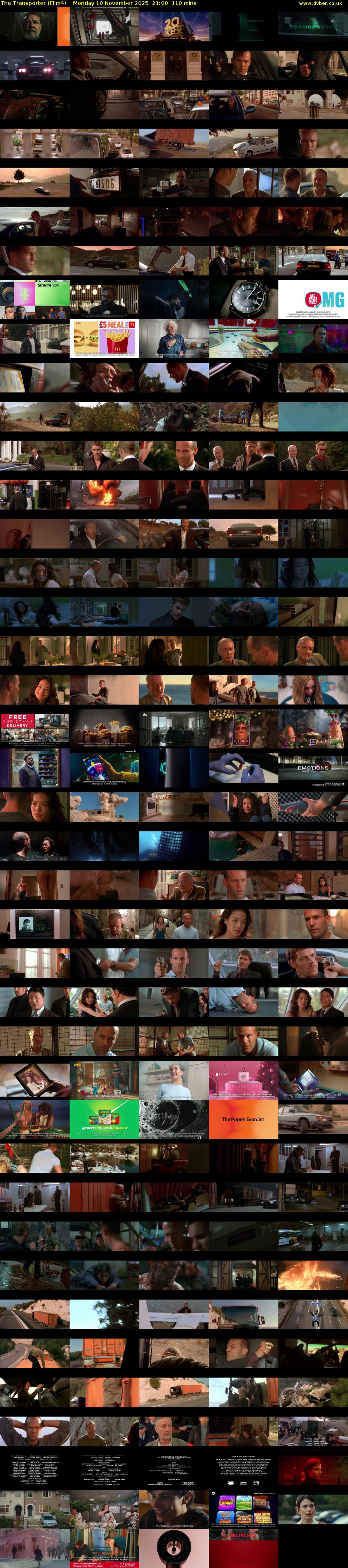 The Transporter (Film4) Monday 10 November 2025 21:00 - 22:50