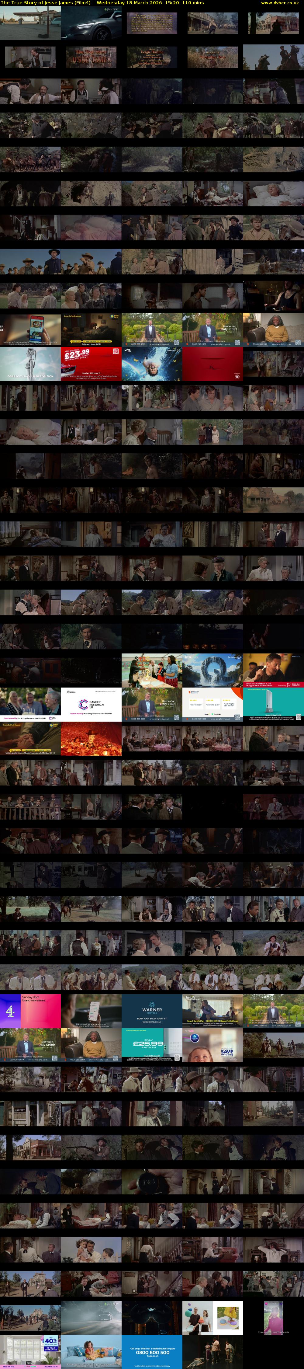 The True Story of Jesse James (Film4) Wednesday 18 March 2026 15:20 - 17:10