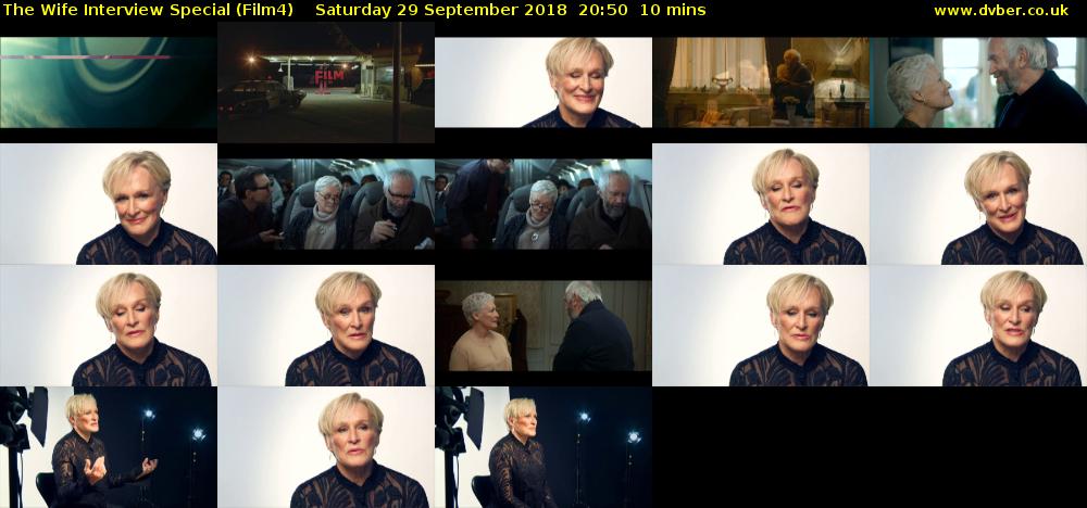 The Wife Interview Special (Film4) Saturday 29 September 2018 20:50 - 21:00