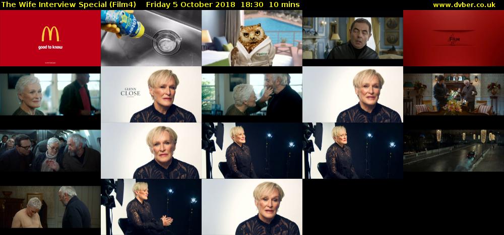 The Wife Interview Special (Film4) Friday 5 October 2018 18:30 - 18:40