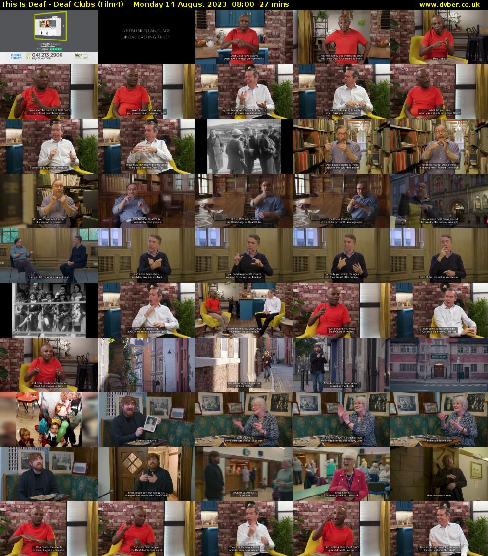 This Is Deaf - Deaf Clubs (Film4) Monday 14 August 2023 08:00 - 08:27