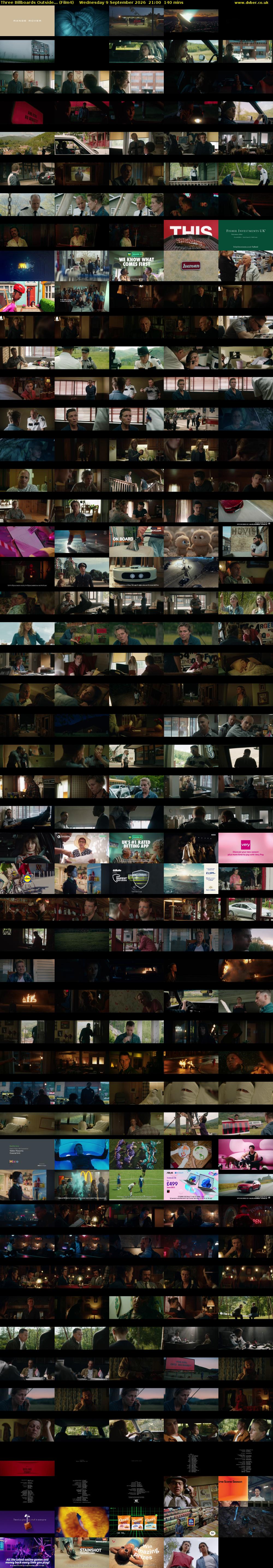 Three Billboards Outside... (Film4) Wednesday 9 September 2026 21:00 - 23:20