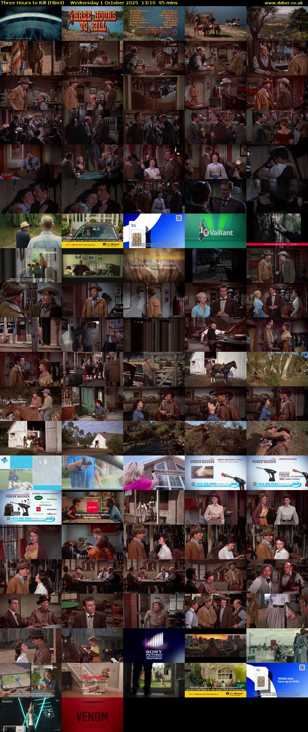 Three Hours to Kill (Film4) Wednesday 1 October 2025 13:10 - 14:45