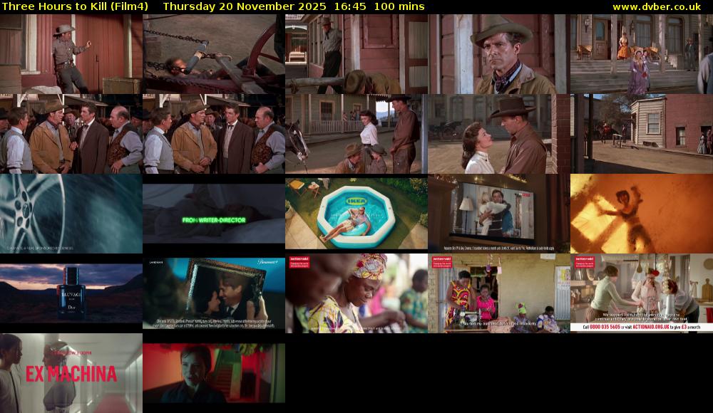 Three Hours to Kill (Film4) Thursday 20 November 2025 16:45 - 18:25