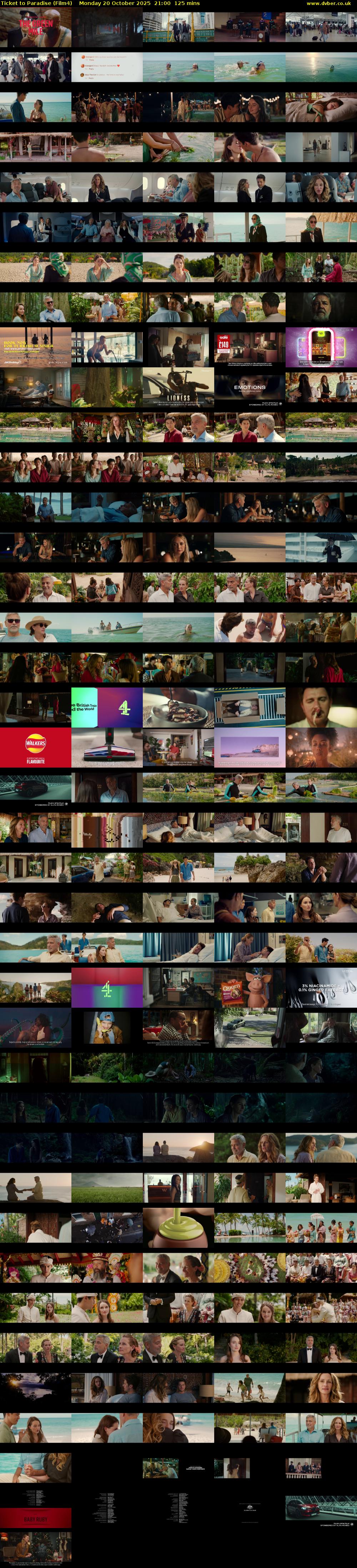 Ticket to Paradise (Film4) Monday 20 October 2025 21:00 - 23:05