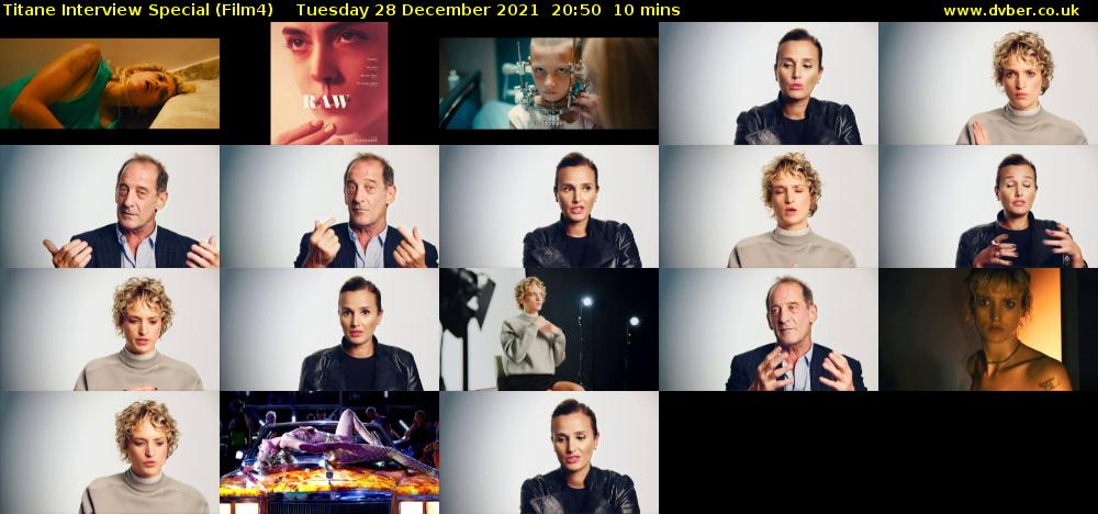 Titane Interview Special (Film4) Tuesday 28 December 2021 20:50 - 21:00