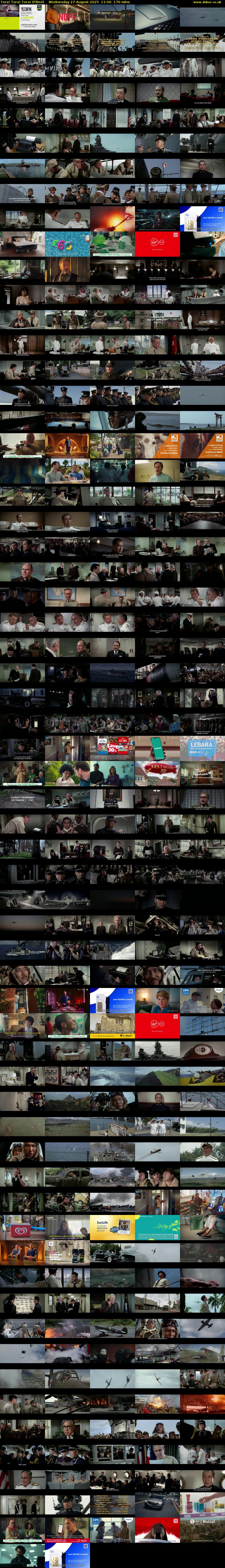 Tora! Tora! Tora! (Film4) Wednesday 27 August 2025 11:00 - 13:50