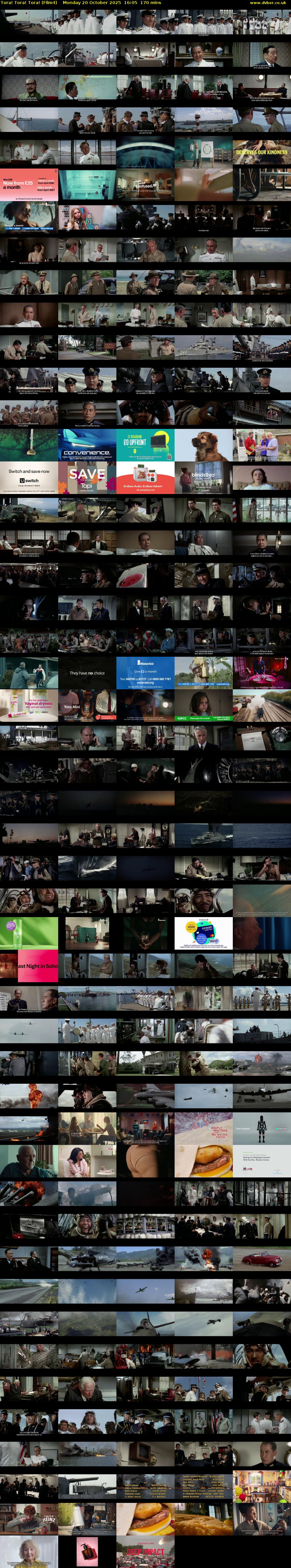 Tora! Tora! Tora! (Film4) Monday 20 October 2025 16:05 - 18:55