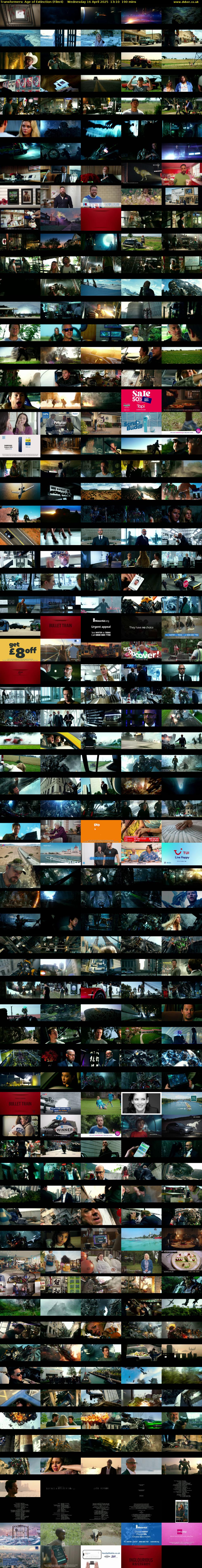 Transformers: Age of Extinction (Film4) Wednesday 16 April 2025 13:10 - 16:20