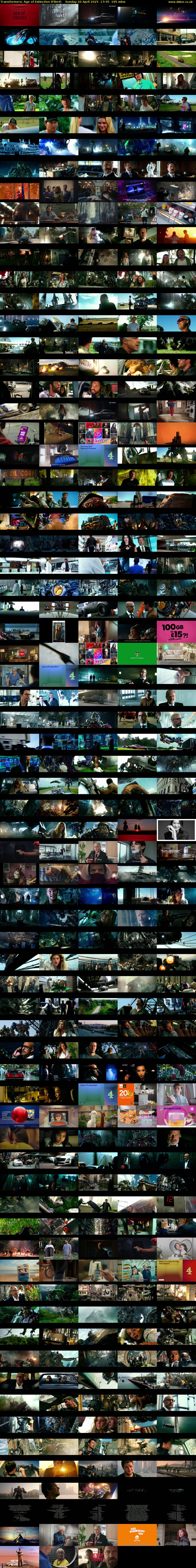 Transformers: Age of Extinction (Film4) Sunday 20 April 2025 17:45 - 21:00