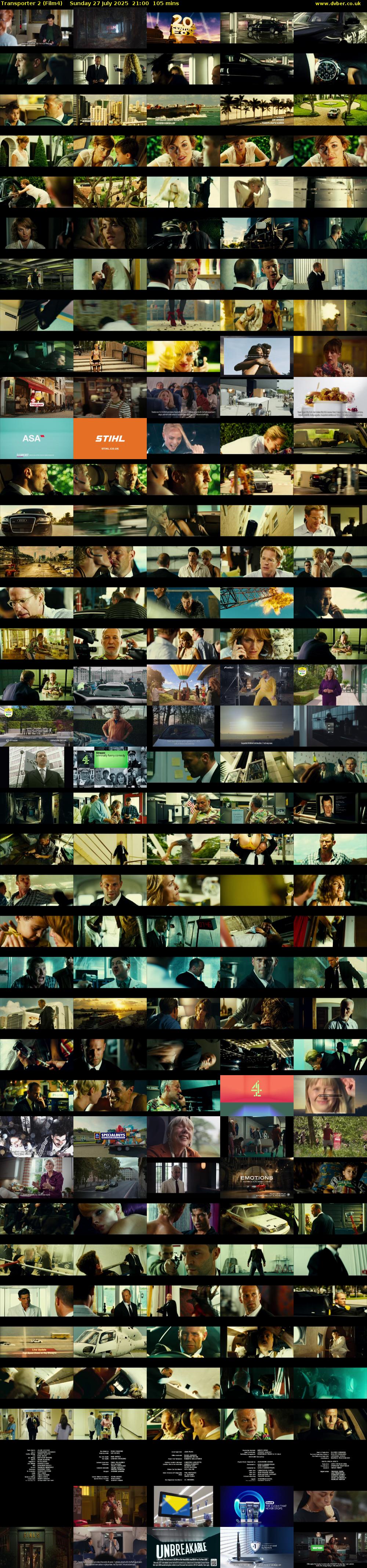 Transporter 2 (Film4) Sunday 27 July 2025 21:00 - 22:45