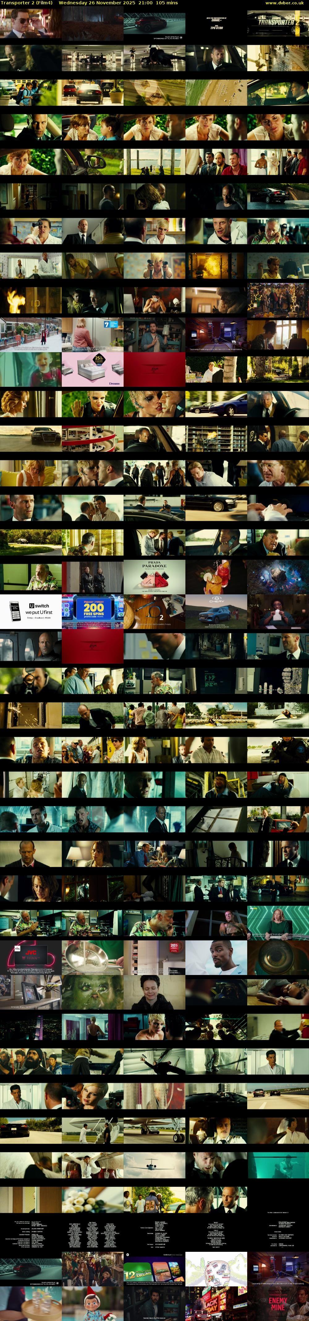 Transporter 2 (Film4) Wednesday 26 November 2025 21:00 - 22:45