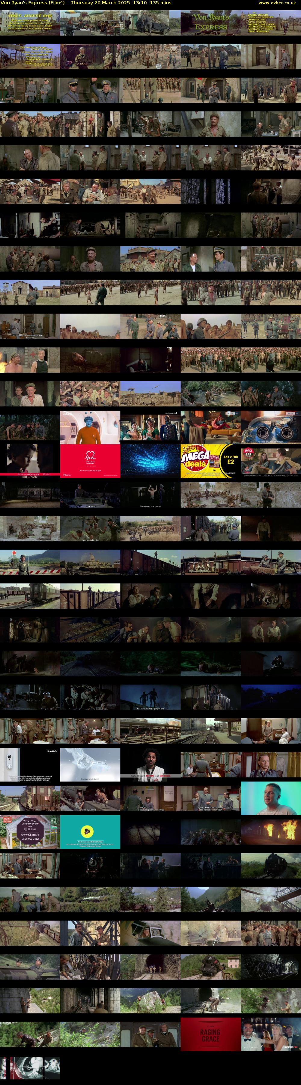 Von Ryan's Express (Film4) Thursday 20 March 2025 13:10 - 15:25