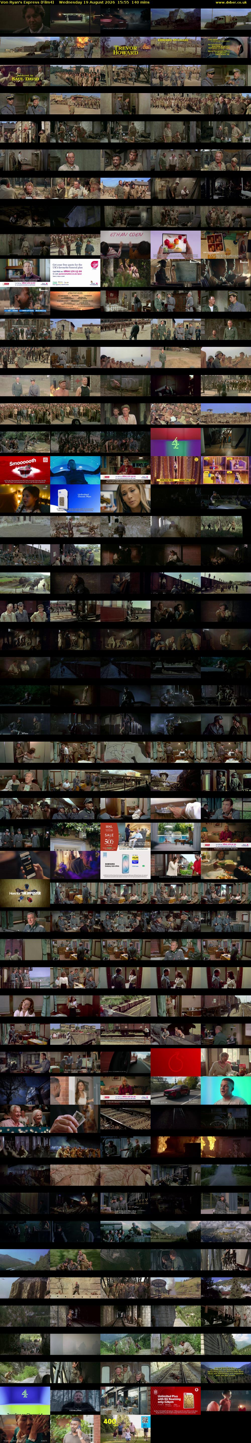 Von Ryan's Express (Film4) Wednesday 19 August 2026 15:55 - 18:15