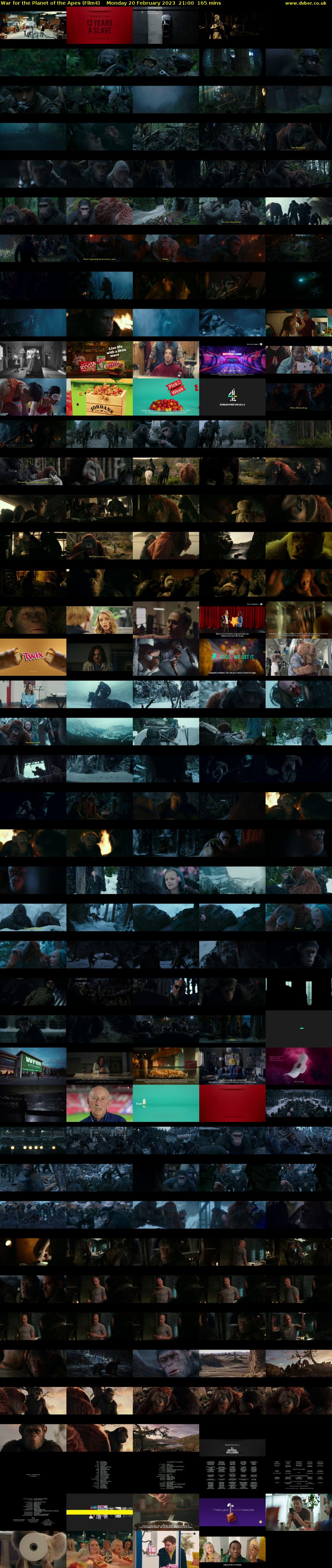 War for the Planet of the Apes (Film4) Monday 20 February 2023 21:00 - 23:45