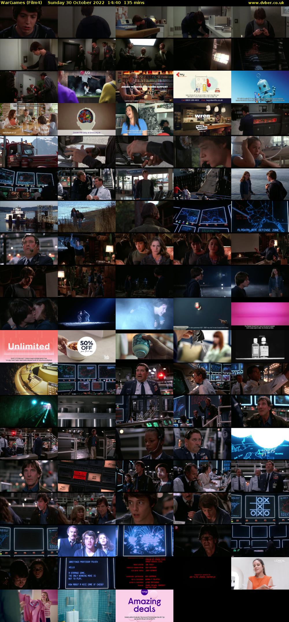 WarGames (Film4) Sunday 30 October 2022 14:40 - 16:55