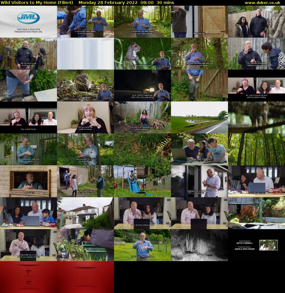 Wild Visitors to My Home (Film4) Monday 28 February 2022 08:00 - 08:30