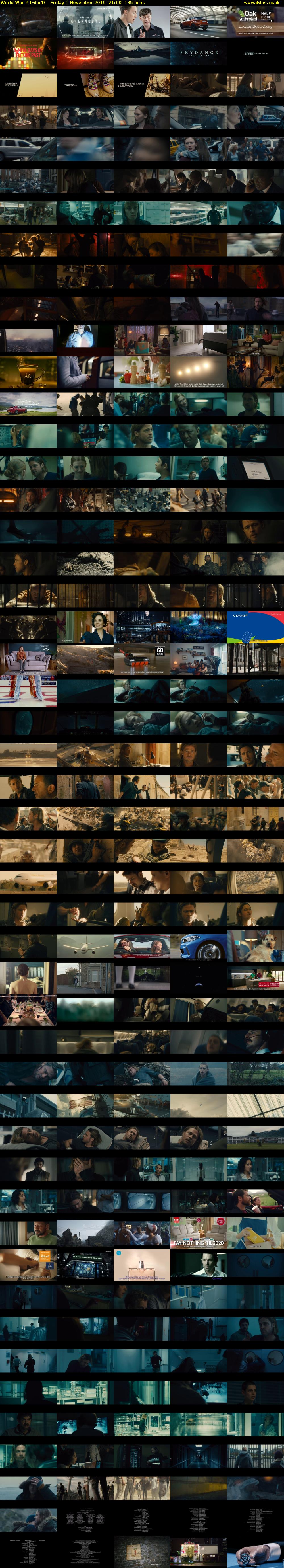 World War Z (Film4) Friday 1 November 2019 21:00 - 23:15
