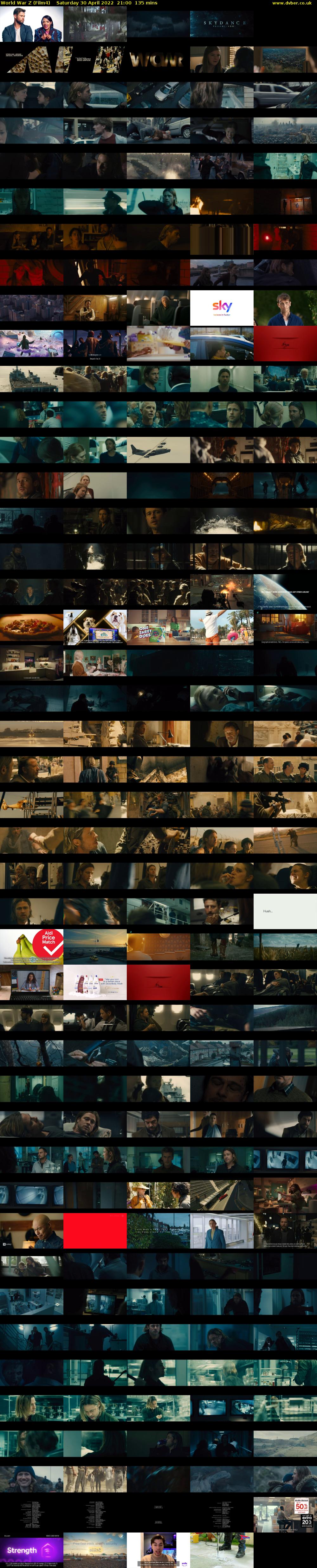World War Z (Film4) Saturday 30 April 2022 21:00 - 23:15