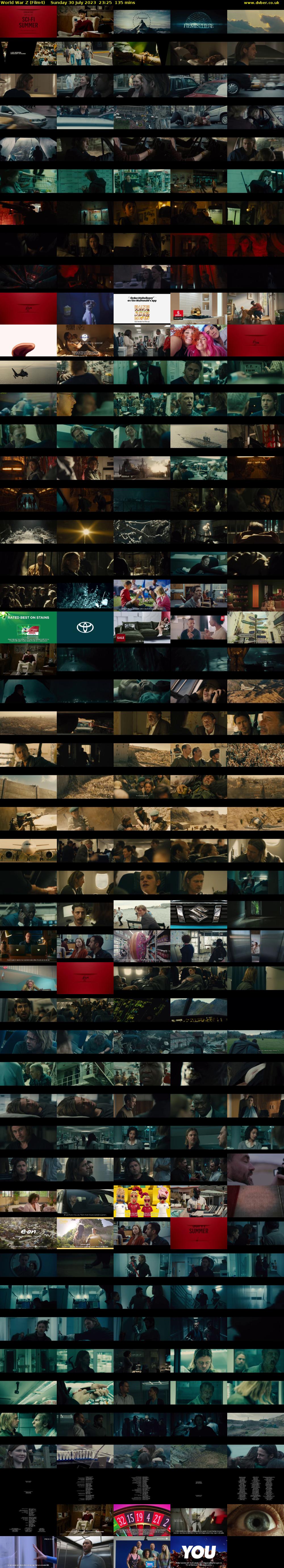 World War Z (Film4) Sunday 30 July 2023 23:25 - 01:40