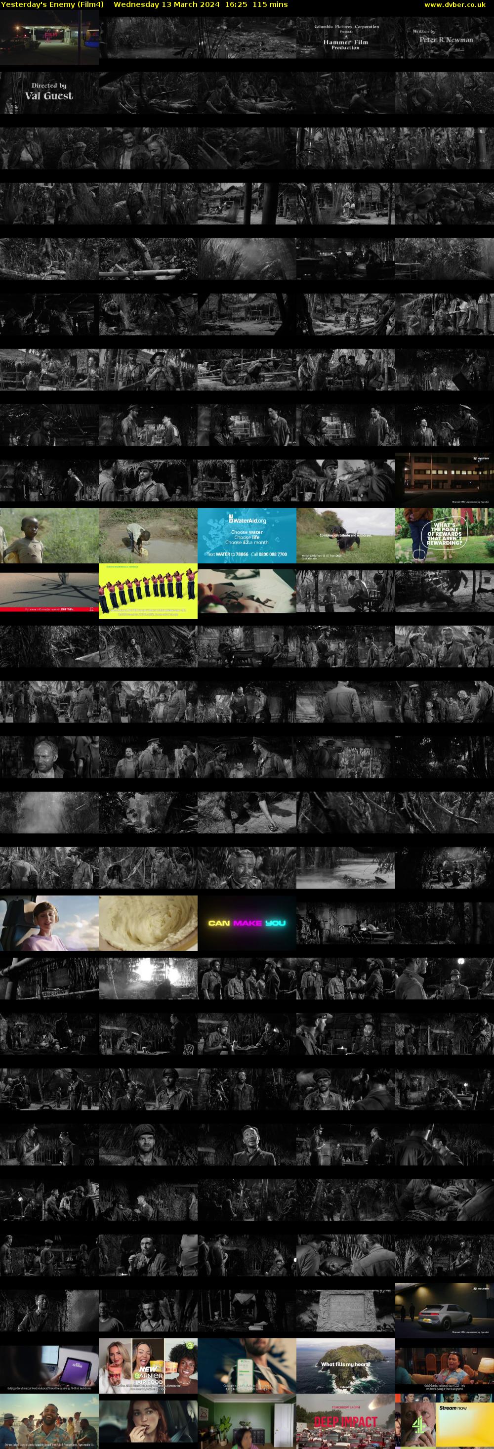 Yesterday's Enemy (Film4) Wednesday 13 March 2024 16:25 - 18:20