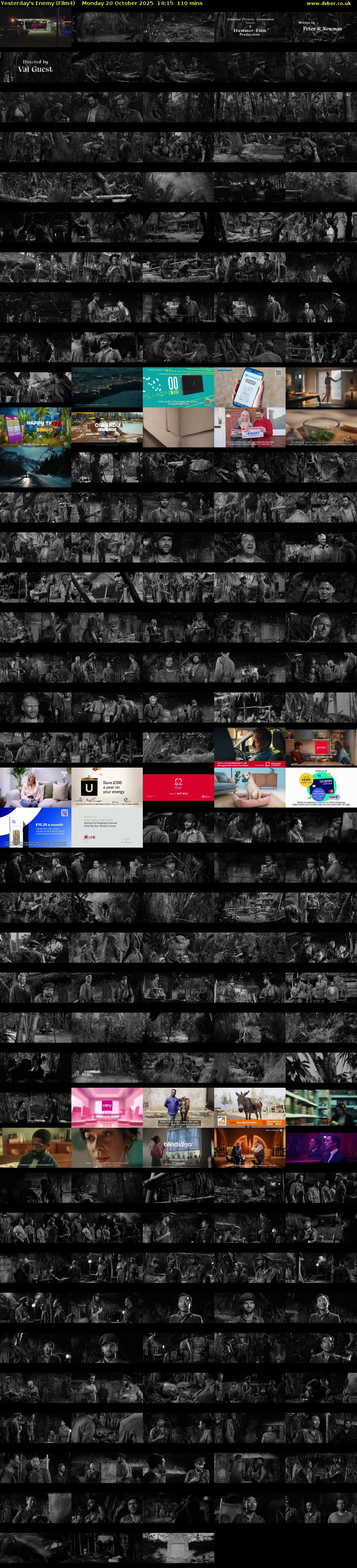 Yesterday's Enemy (Film4) Monday 20 October 2025 14:15 - 16:05