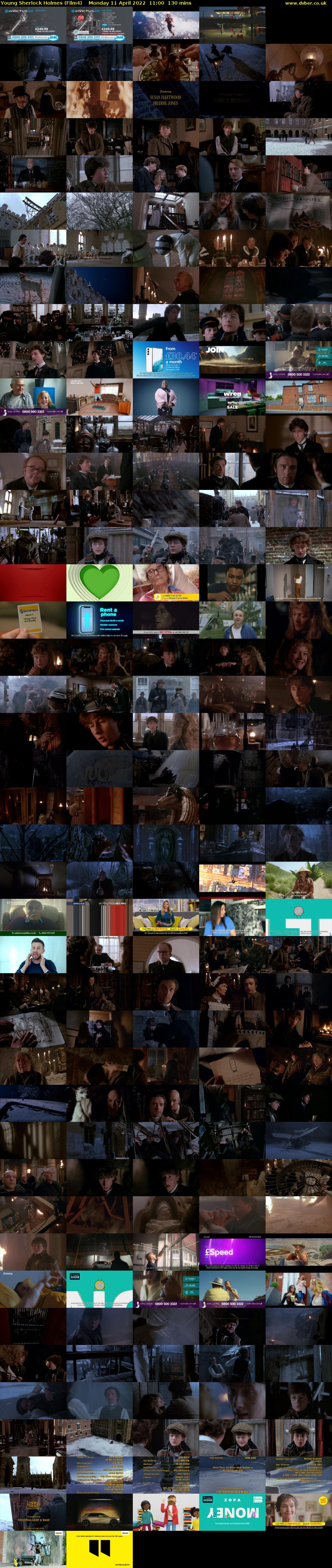 Young Sherlock Holmes (Film4) Monday 11 April 2022 11:00 - 13:10