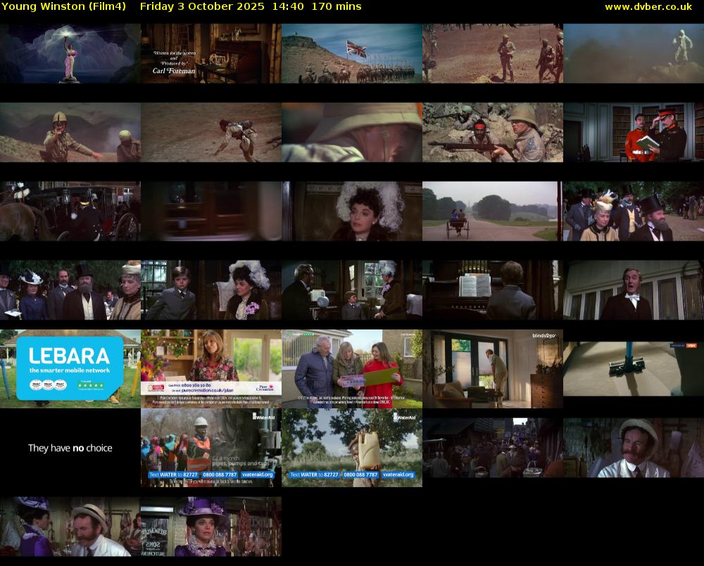 Young Winston (Film4) Friday 3 October 2025 14:40 - 17:30