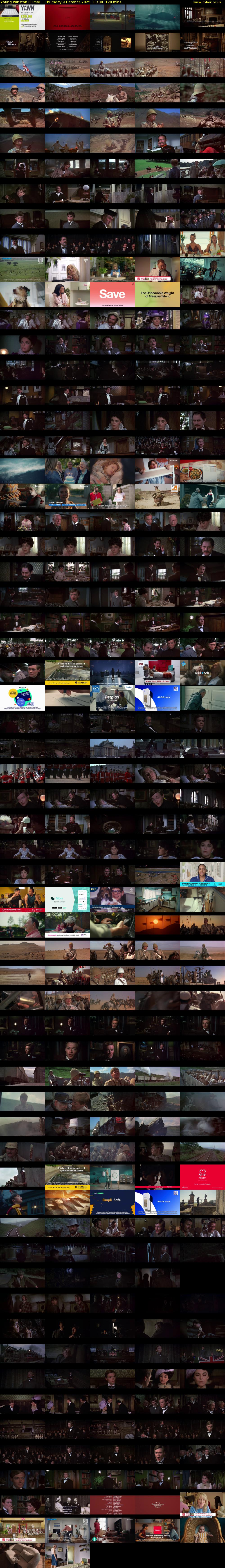 Young Winston (Film4) Thursday 9 October 2025 11:00 - 13:50