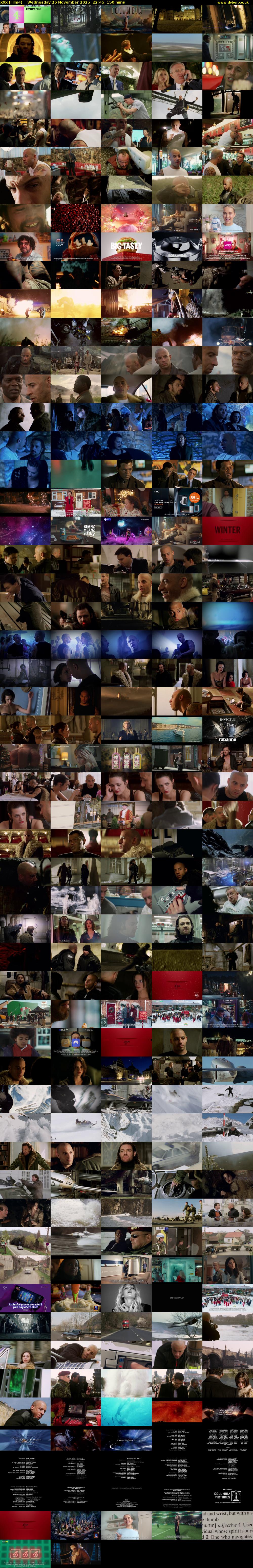 xXx (Film4) Wednesday 26 November 2025 22:45 - 01:15