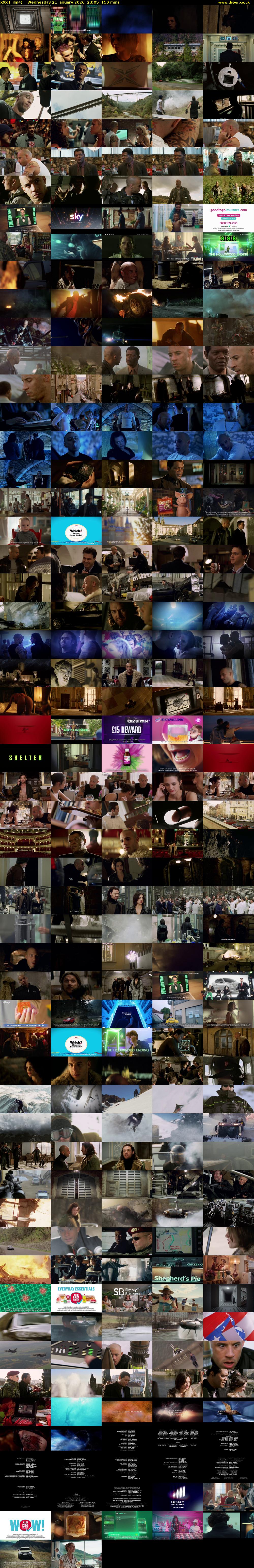 xXx (Film4) Wednesday 21 January 2026 23:05 - 01:35