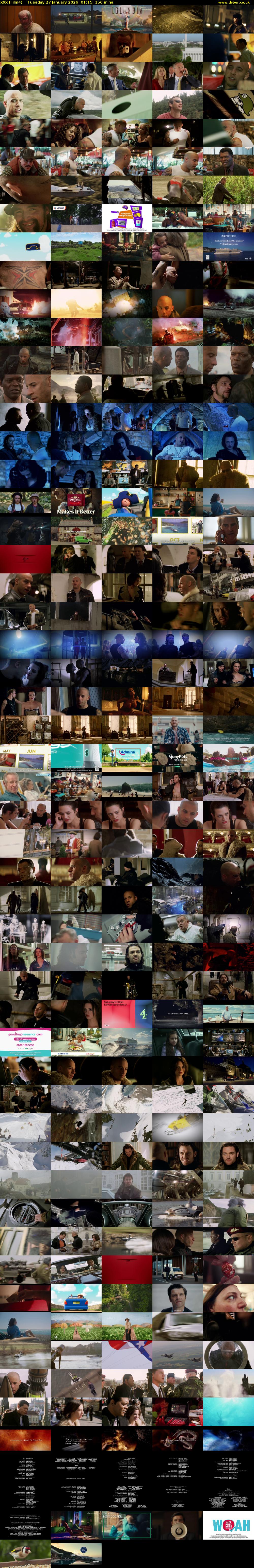 xXx (Film4) Tuesday 27 January 2026 01:15 - 03:45