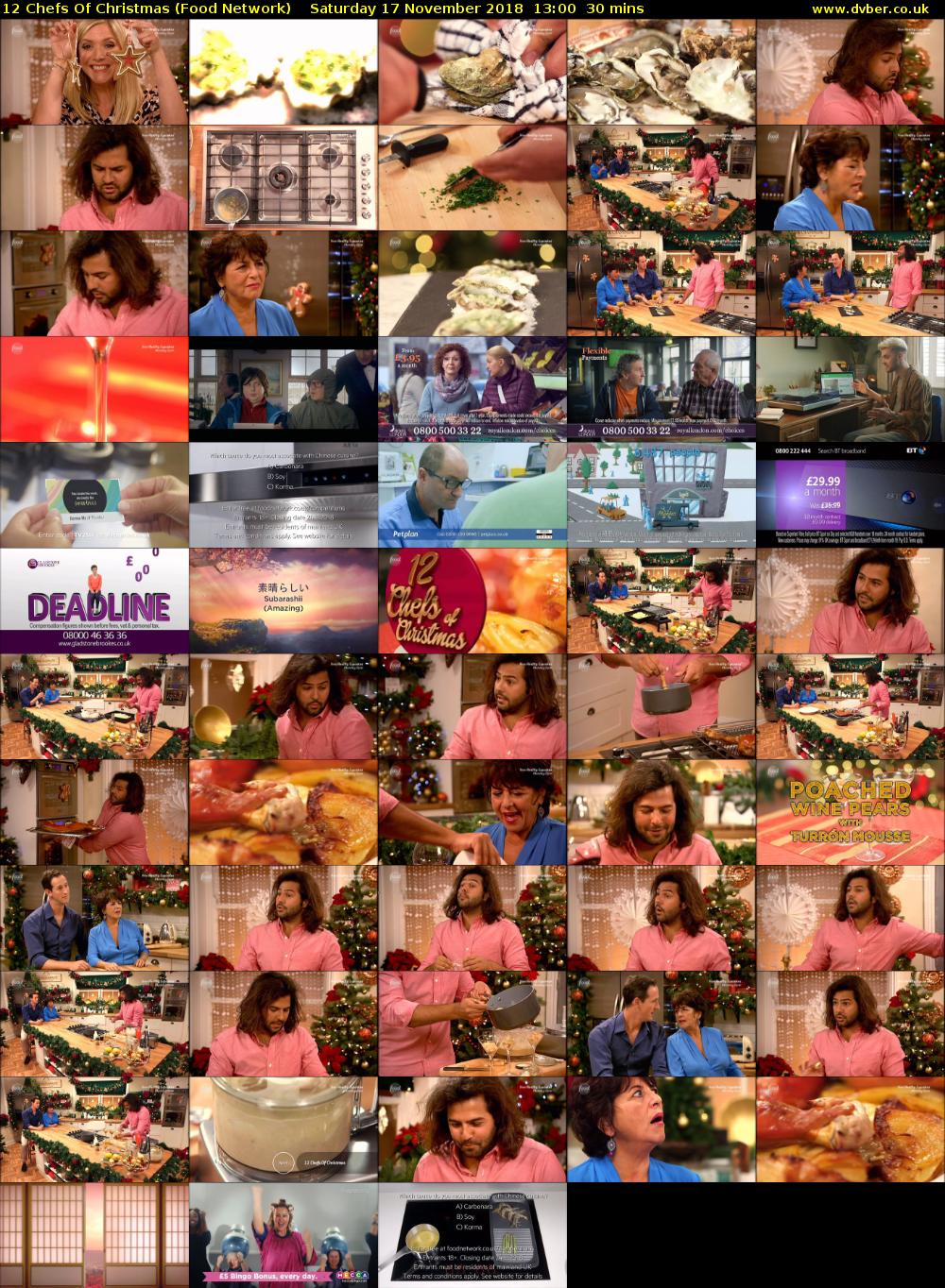 12 Chefs Of Christmas (Food Network) Saturday 17 November 2018 13:00 - 13:30