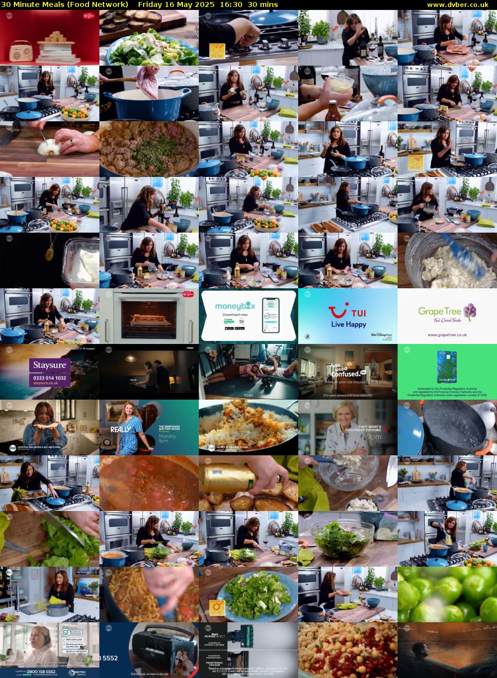 30 Minute Meals (Food Network) Friday 16 May 2025 16:30 - 17:00