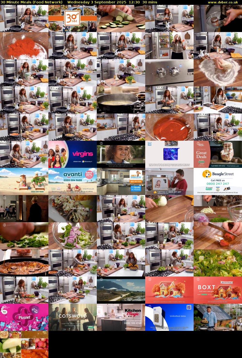 30 Minute Meals (Food Network) Wednesday 3 September 2025 12:30 - 13:00