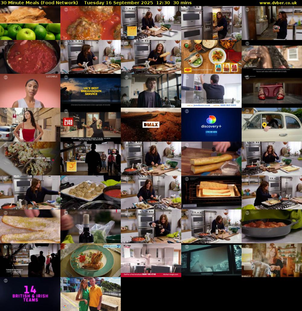 30 Minute Meals (Food Network) Tuesday 16 September 2025 12:30 - 13:00