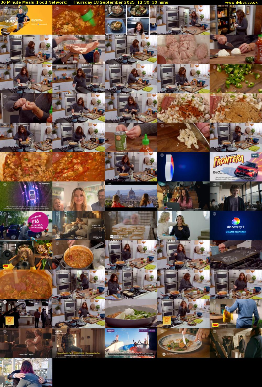 30 Minute Meals (Food Network) Thursday 18 September 2025 12:30 - 13:00