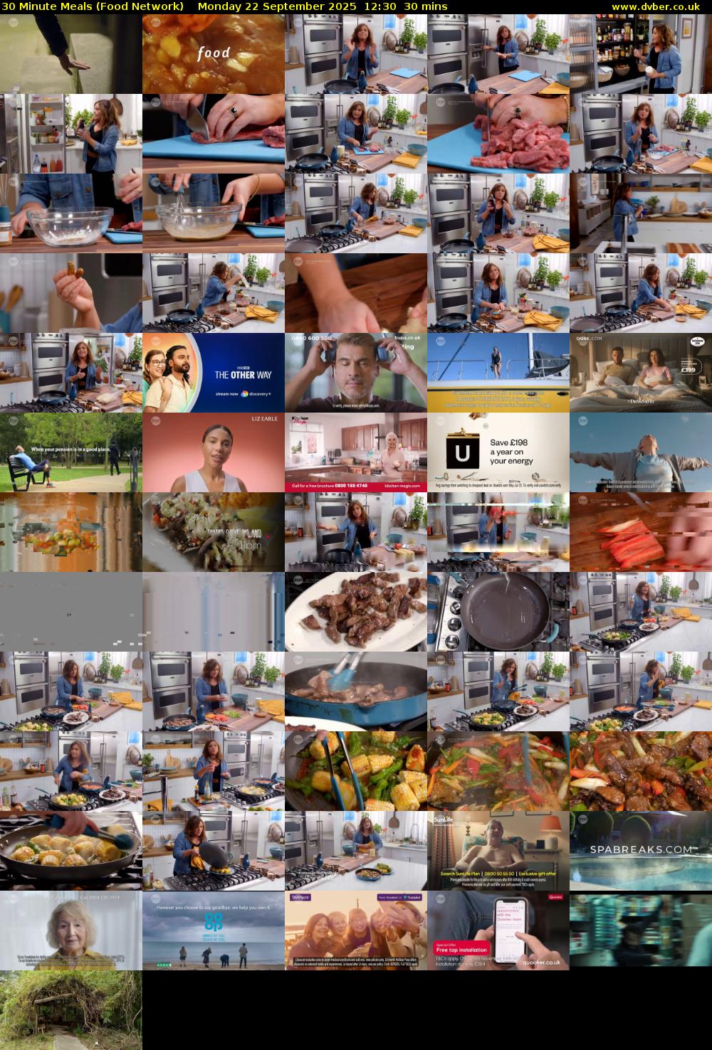 30 Minute Meals (Food Network) Monday 22 September 2025 12:30 - 13:00