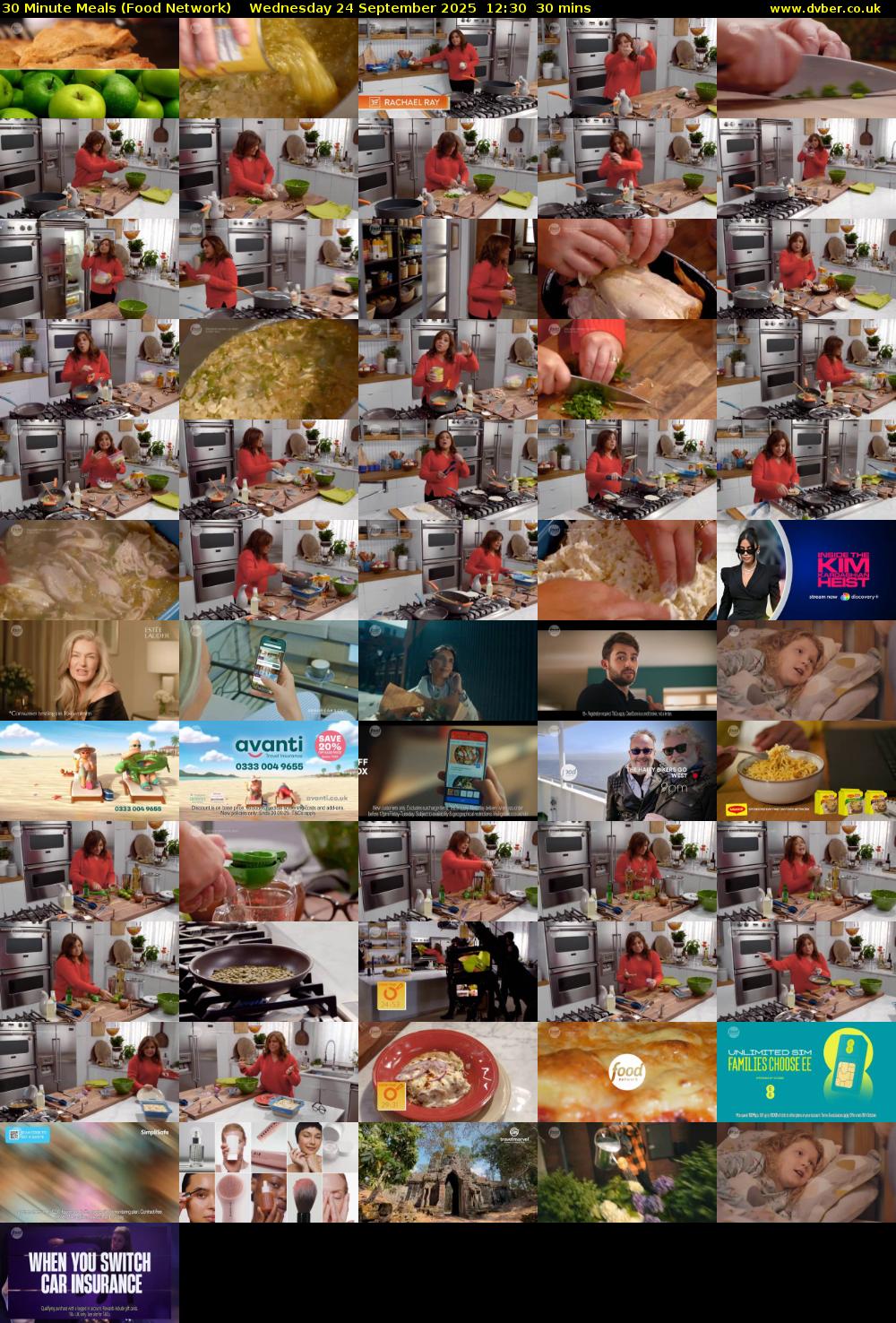 30 Minute Meals (Food Network) Wednesday 24 September 2025 12:30 - 13:00