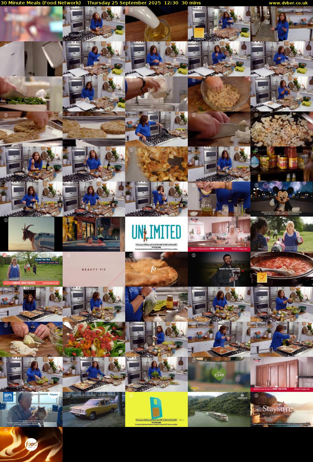 30 Minute Meals (Food Network) Thursday 25 September 2025 12:30 - 13:00