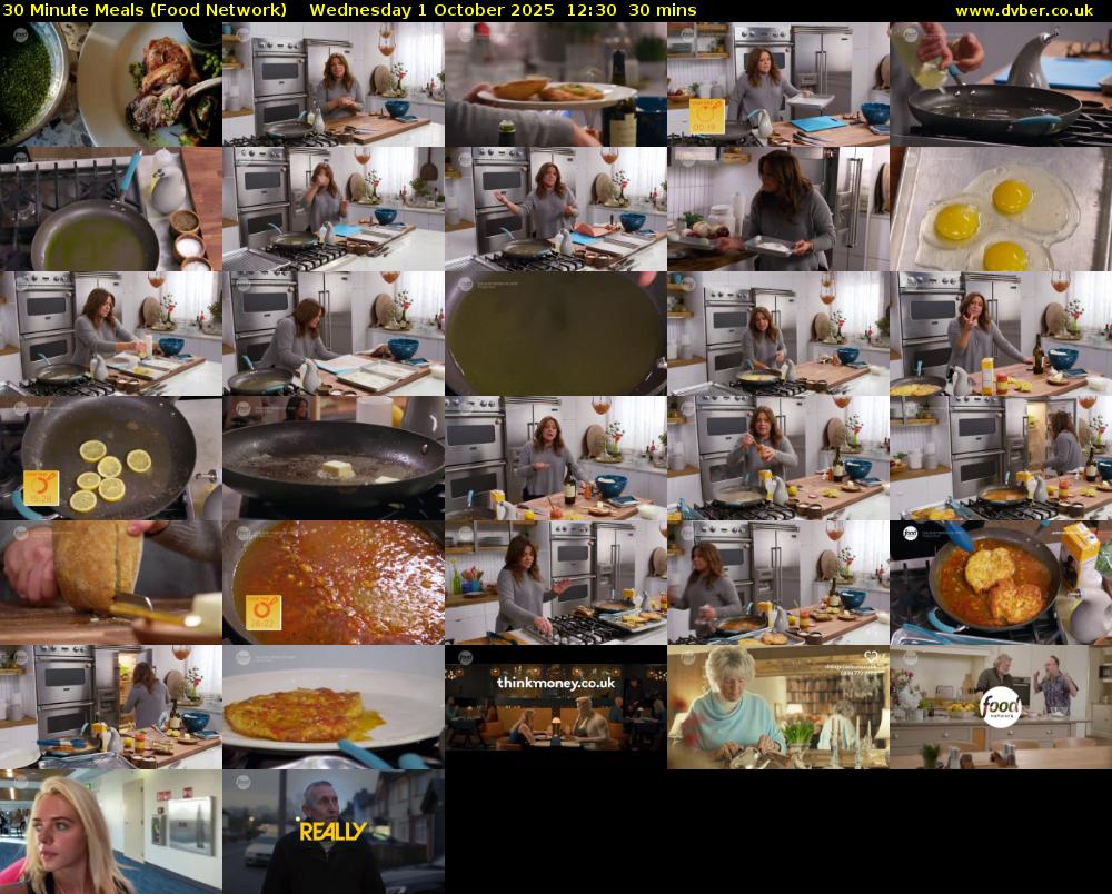 30 Minute Meals (Food Network) Wednesday 1 October 2025 12:30 - 13:00