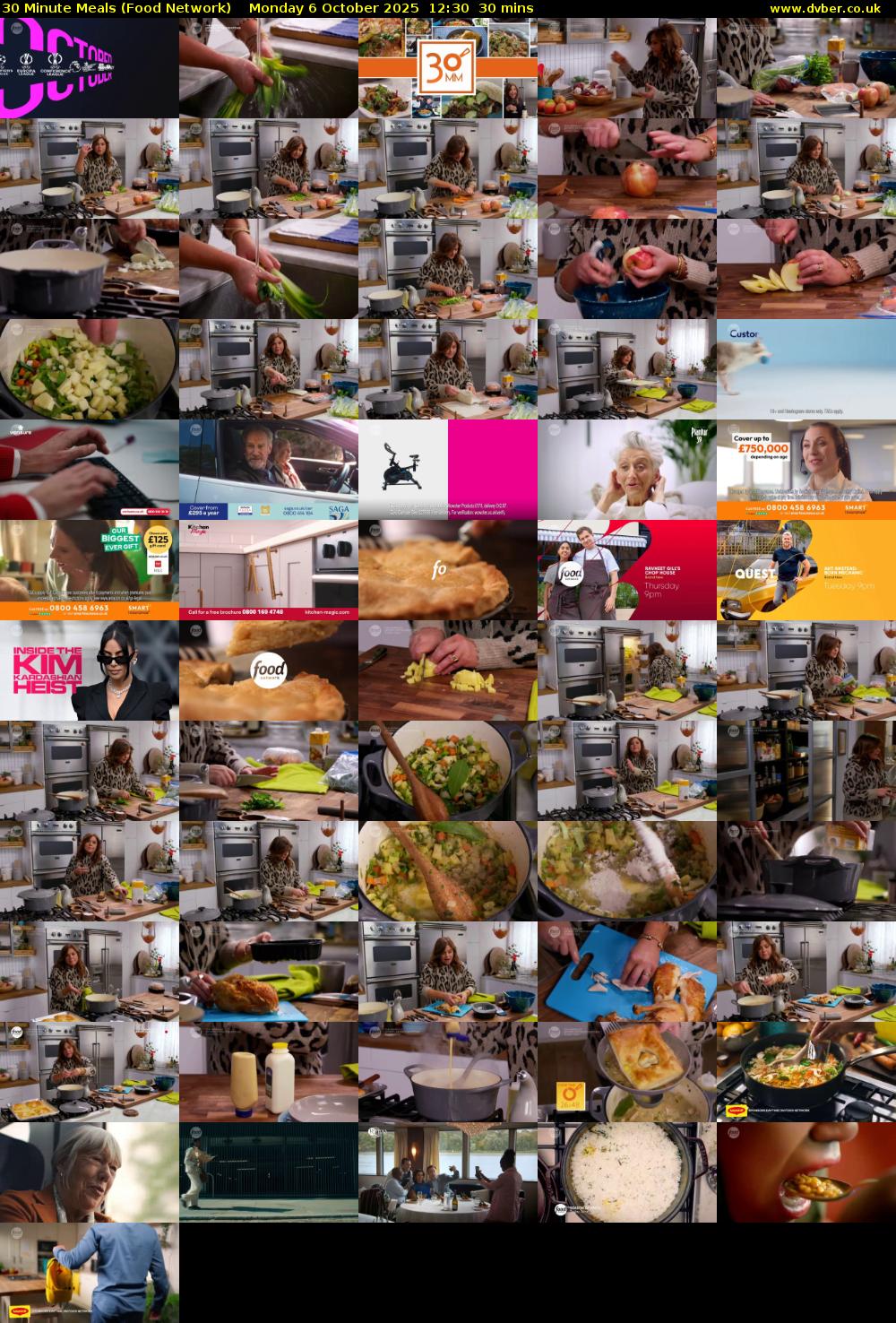 30 Minute Meals (Food Network) Monday 6 October 2025 12:30 - 13:00