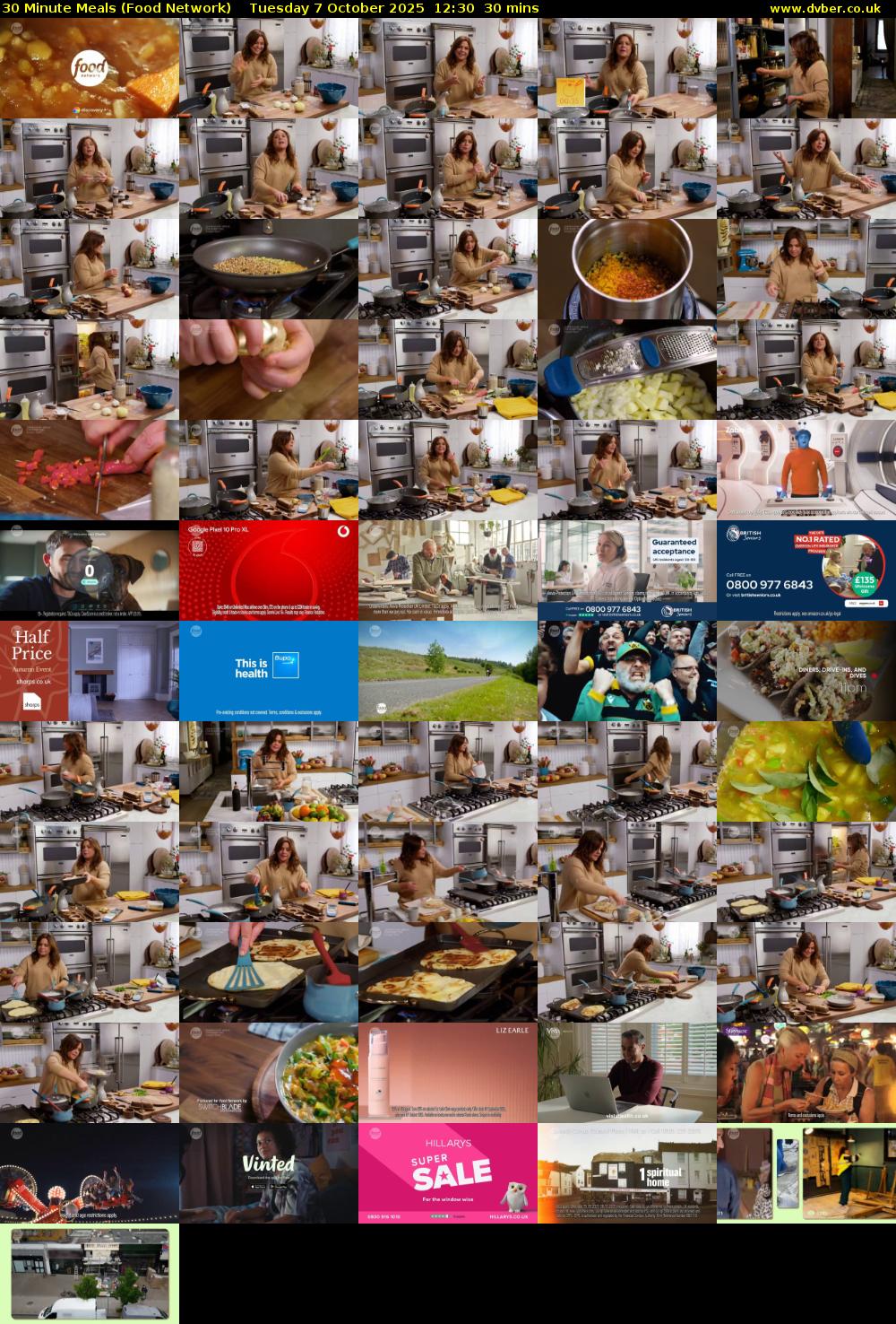 30 Minute Meals (Food Network) Tuesday 7 October 2025 12:30 - 13:00