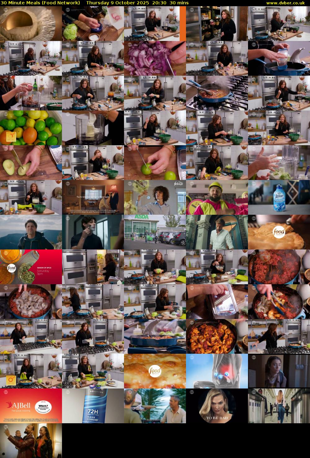30 Minute Meals (Food Network) Thursday 9 October 2025 20:30 - 21:00
